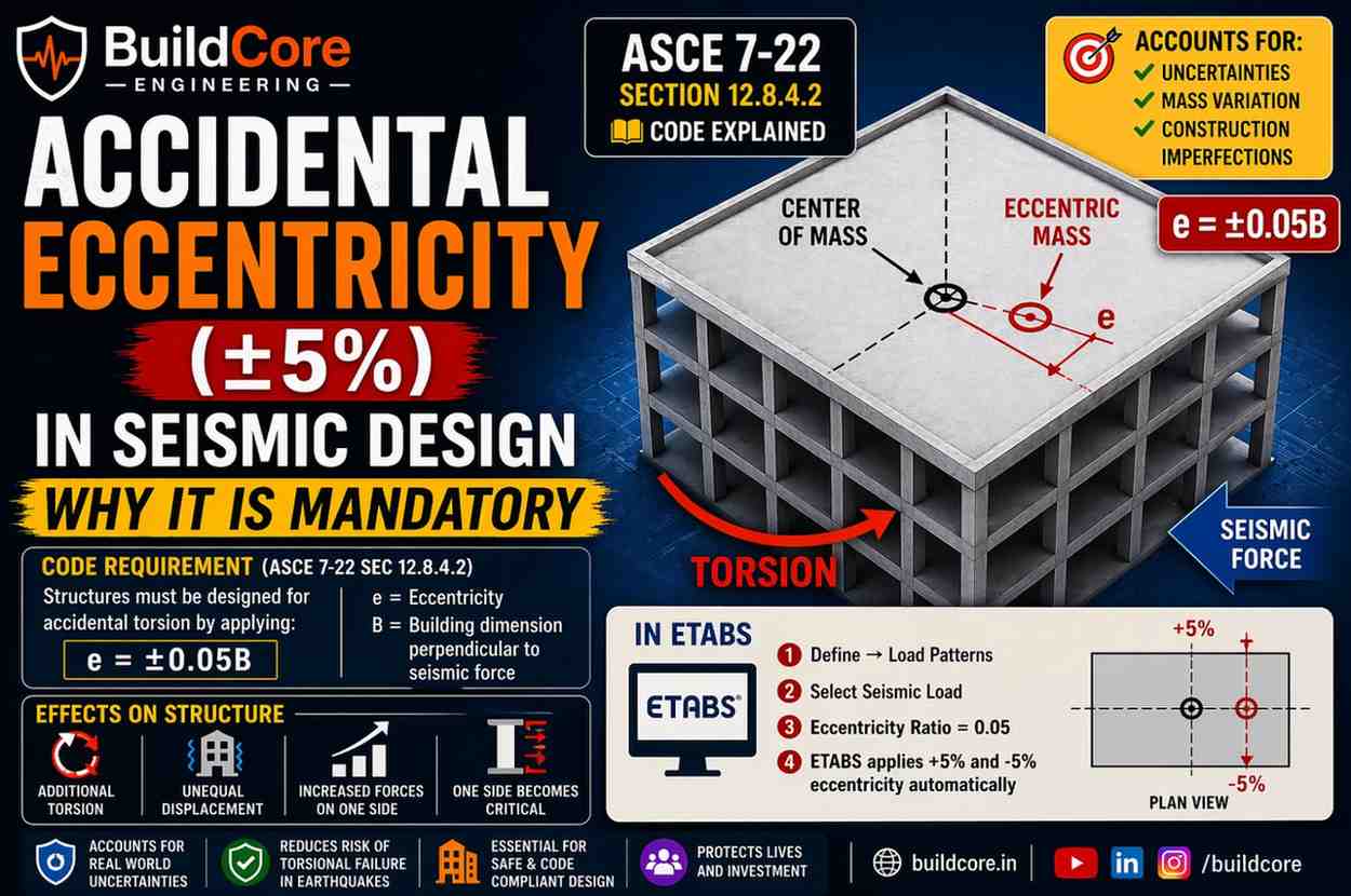 Accidental Eccentricity (±5%) in Seismic Design: Why It Is Mandatory